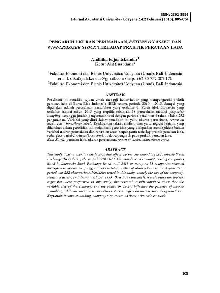 jurnal perataan laba
